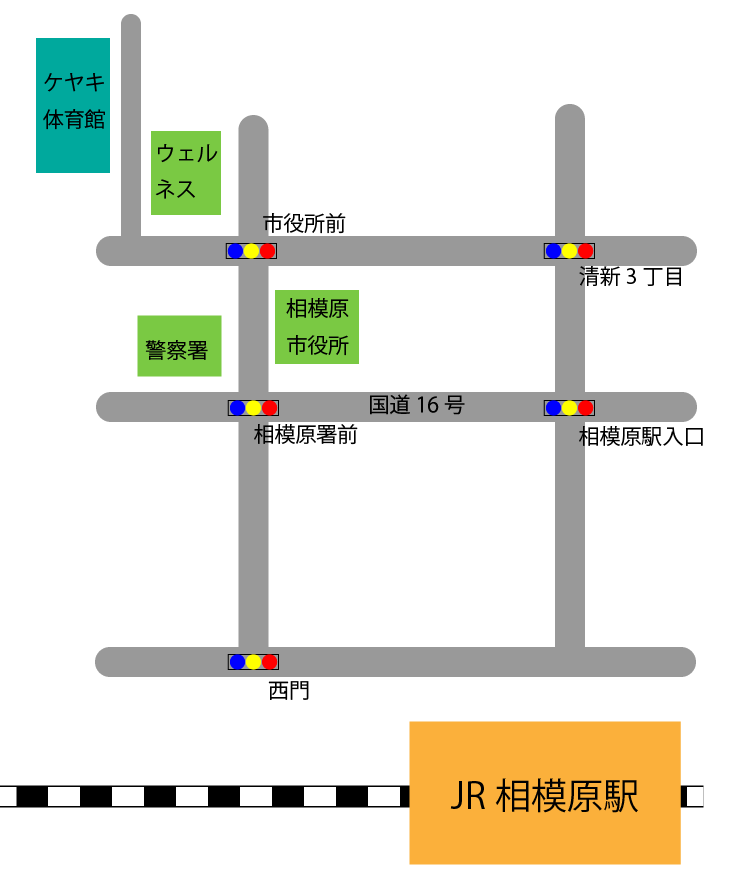 けやき体育館の地図